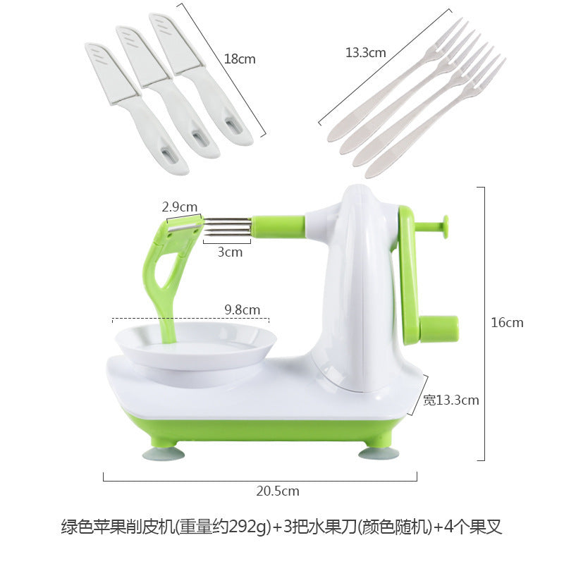 US Kitchen Fruit Peeler – Hand-Cranked Automatic Apple/Pear Peeler, Multi-Use Veggie Peeling Machine, Home Essential