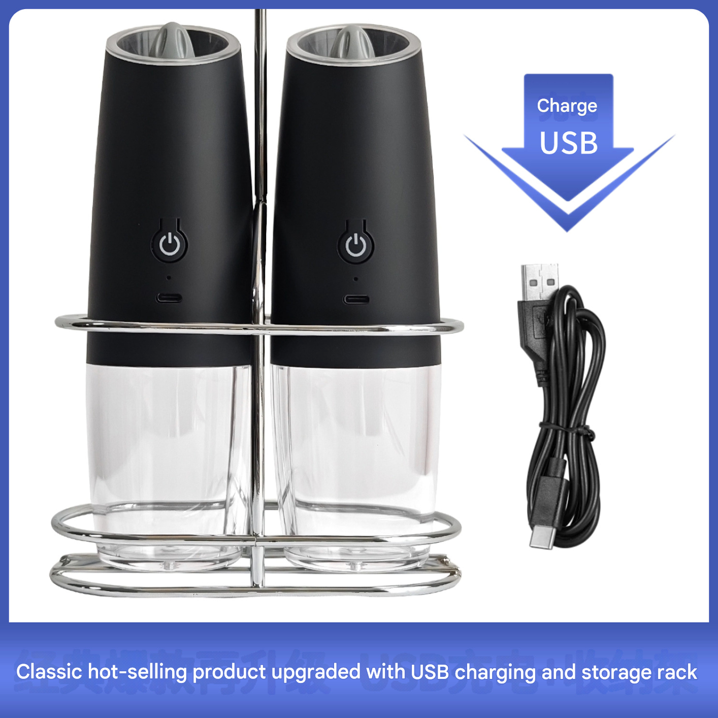 Electric Pepper Grinder for Home - Adjustable Coarseness, Rechargeable, Ideal for Black Pepper & Sea Salt, Must-Have Kitchen Gadget in USA