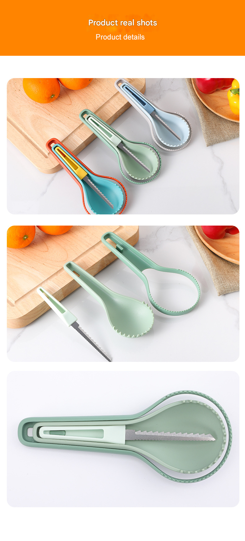 Halloween Pumpkin Carving Kit – 3-in-1 Fruit Corer, Melon Separator, Kitchen Tool Set