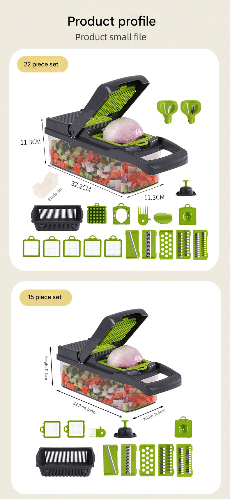 US Home Kitchen Vegetable Chopper – Hands-Free Design, Multi-Use Shredder/Dicer for Salad, Efficient Meal Prep Tool, Factory Direct Supply