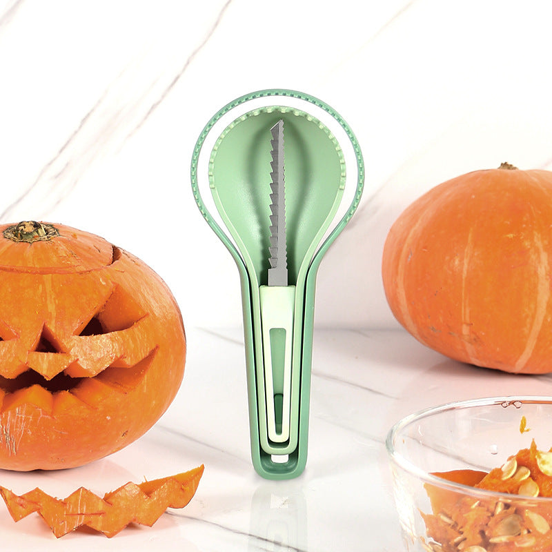 Halloween Pumpkin Carving Kit – 3-in-1 Fruit Corer, Melon Separator, Kitchen Tool Set