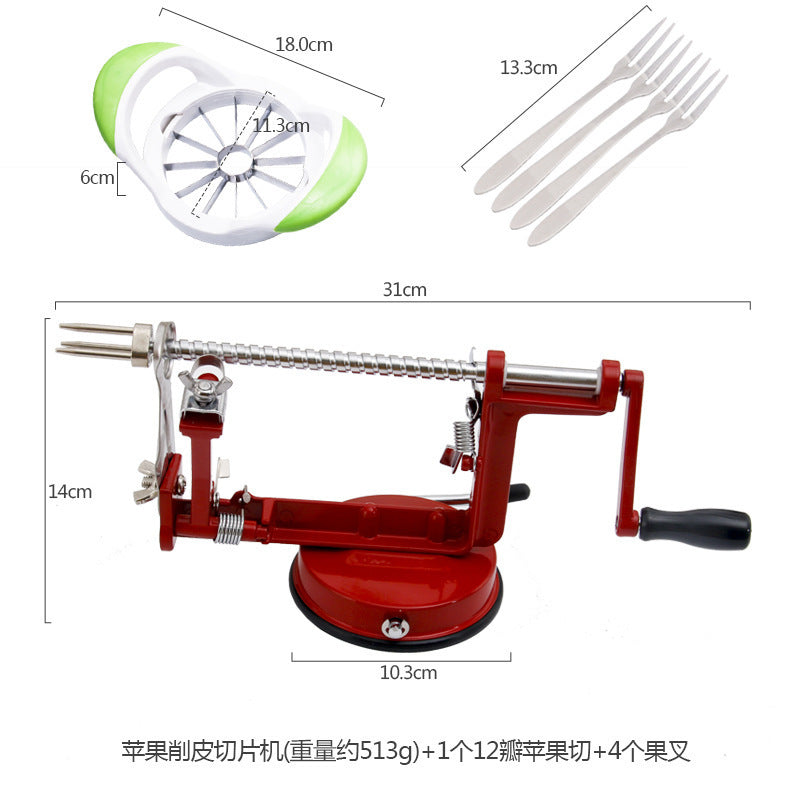 US Kitchen Fruit Peeler – Hand-Cranked Automatic Apple/Pear Peeler, Multi-Use Veggie Peeling Machine, Home Essential