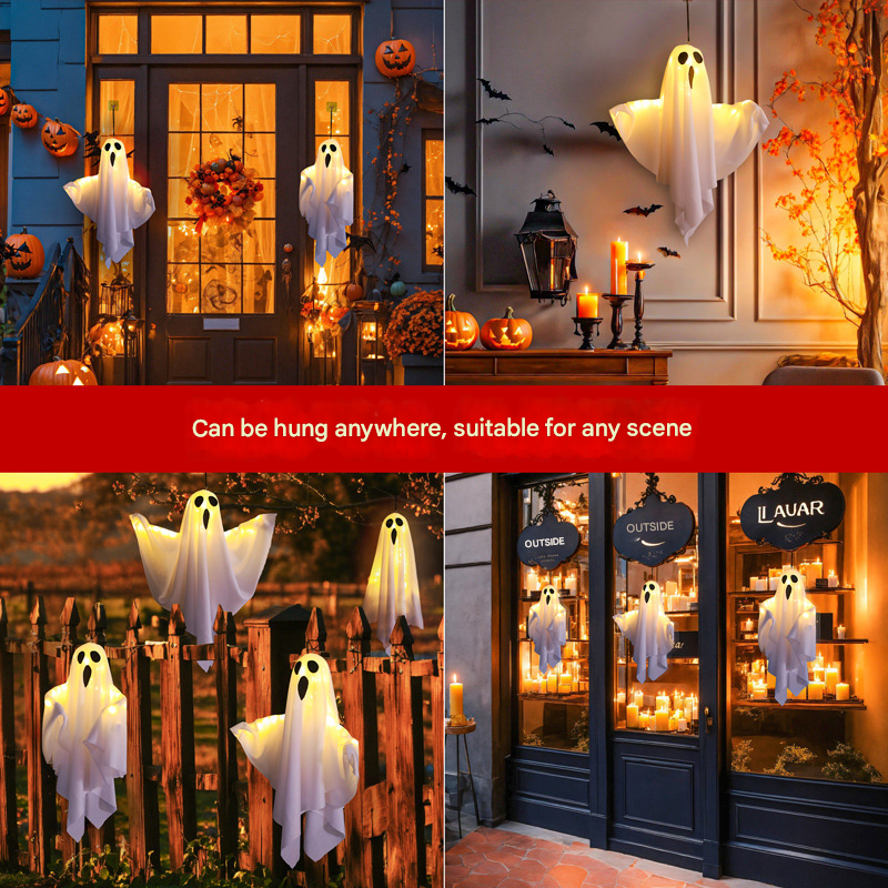 LED Ghost Halloween String Lights – DIY, Spooky Ambience, Indoor Party Prop