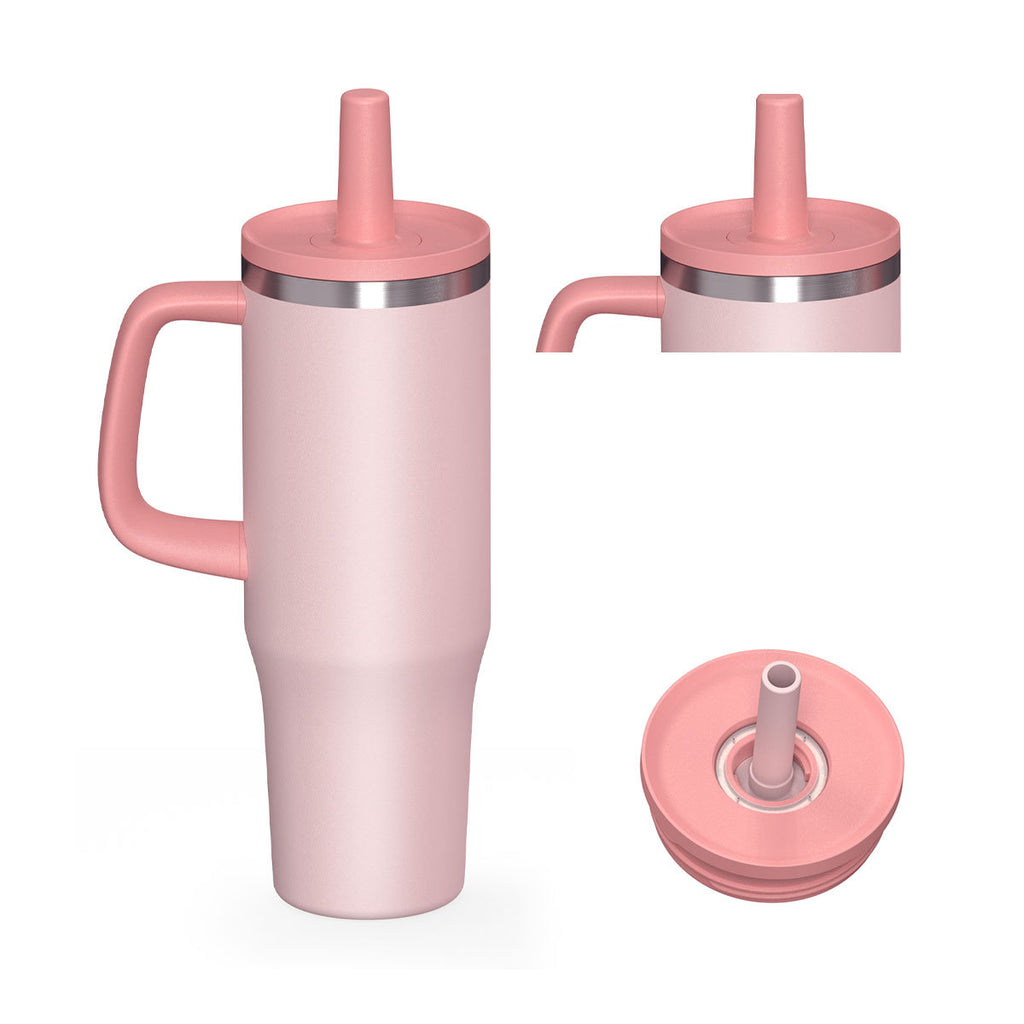 40oz Custom 304 Stainless Steel Car Cup - Dual-Drinking Style with Handle & Straw, Ideal for Road Trips. Double-Wall Insulated, Fits Standard Cup Holders