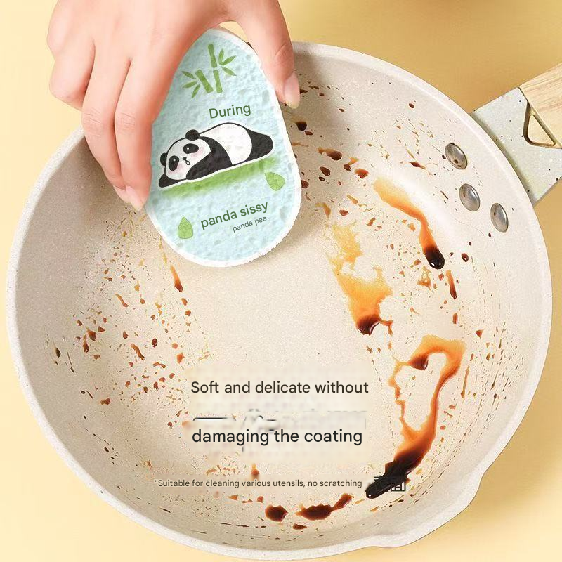 Biodegradable Cellulose Sponge | Cartoon Thickened Wood Pulp Dish Scrubber, Compressed & Highly Absorbent, No-Scratch Kitchen Cleaning Cloth