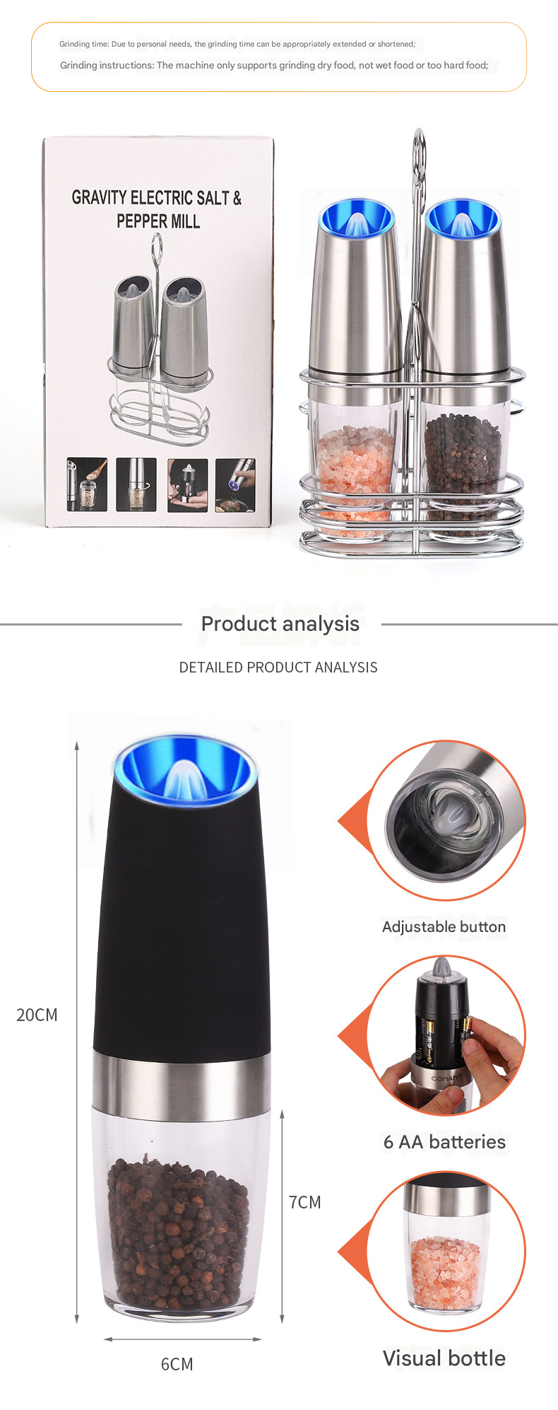 Electric Pepper Grinder for Home - Adjustable Coarseness, Rechargeable, Ideal for Black Pepper & Sea Salt, Must-Have Kitchen Gadget in USA