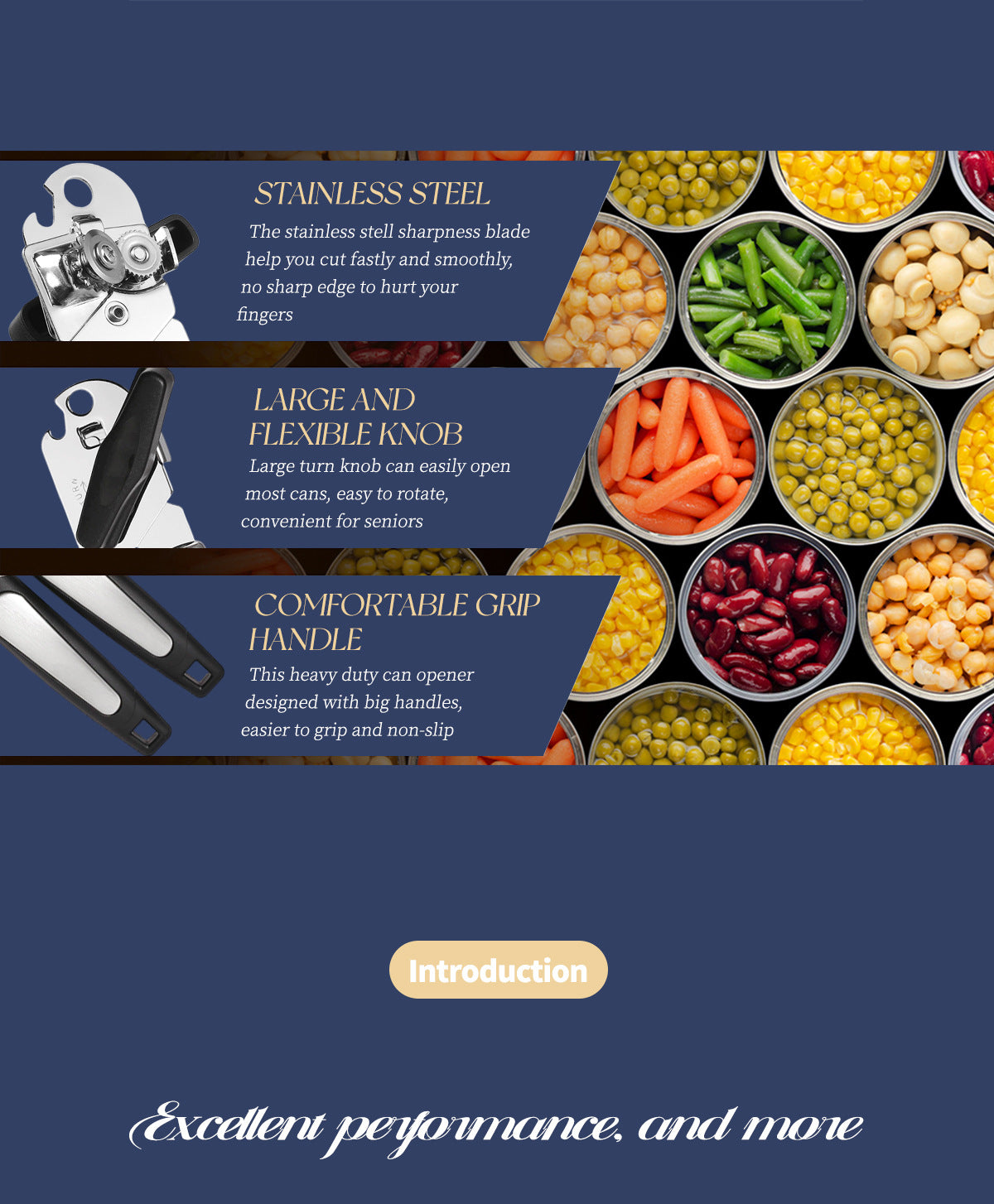 Multifunctional Stainless Steel Manual Can Opener - Home - Use Magnetic Can - Opening Wonder with Bottle - Opening Function, Ideal for US Kitchens