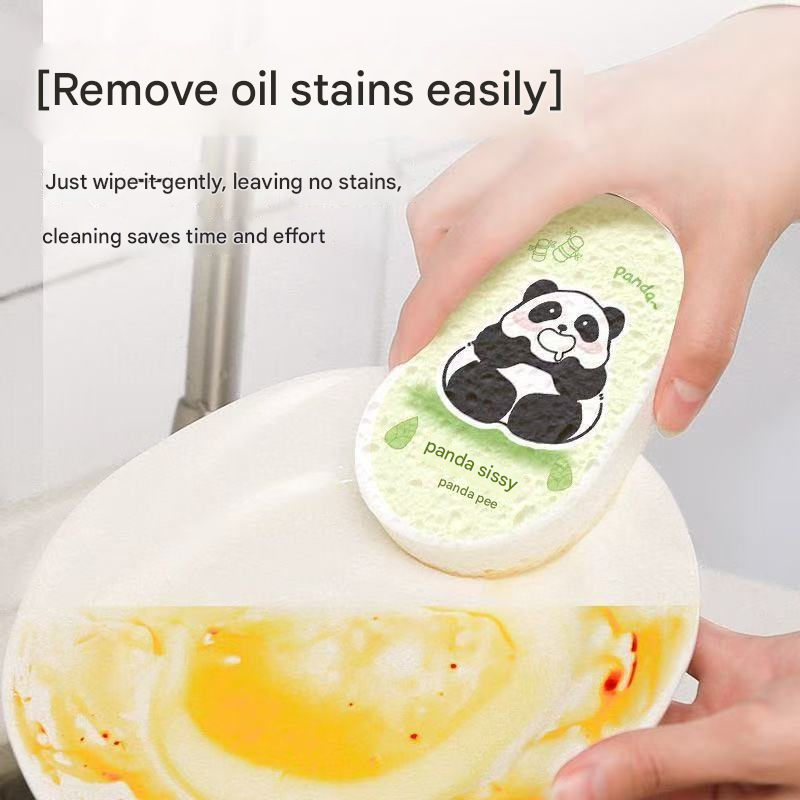 Biodegradable Cellulose Sponge | Cartoon Thickened Wood Pulp Dish Scrubber, Compressed & Highly Absorbent, No-Scratch Kitchen Cleaning Cloth