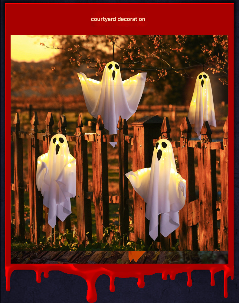 LED Ghost Halloween String Lights – DIY, Spooky Ambience, Indoor Party Prop