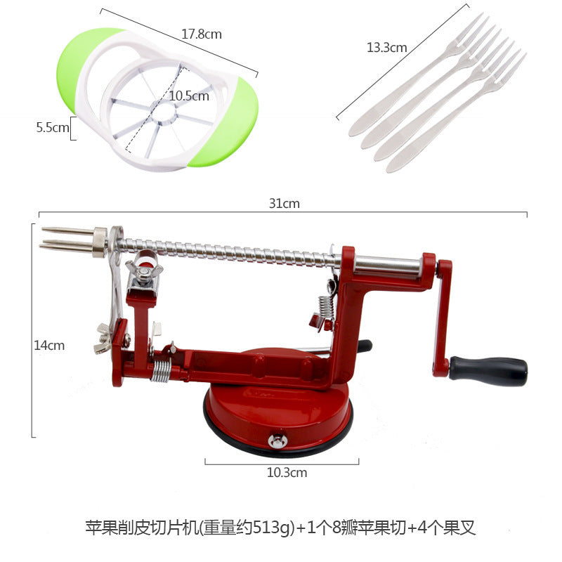 US Kitchen Fruit Peeler – Hand-Cranked Automatic Apple/Pear Peeler, Multi-Use Veggie Peeling Machine, Home Essential