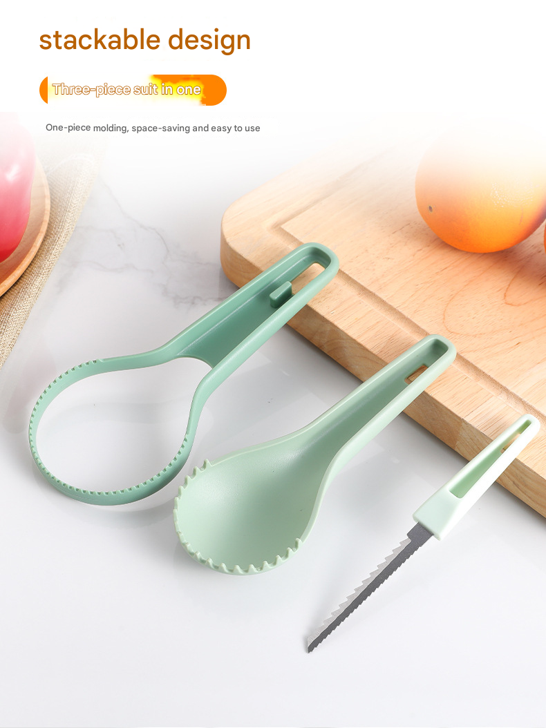 Halloween Pumpkin Carving Kit – 3-in-1 Fruit Corer, Melon Separator, Kitchen Tool Set